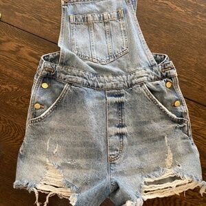 Pilcro Denim Cutoff Shortalls (Size 30)